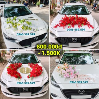 Trọn Bộ Hoa Giả Trang Trí Xe Cưới Nam Châm vĩnh cửu, hoa đẹp, mẫu mới, siêu bền