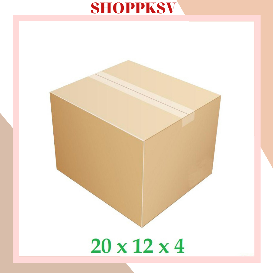 Combo 10 hộp 20x12x4 hộp carton, thùng giấy cod gói hàng, hộp bìa carton đóng hàng giá rẻ