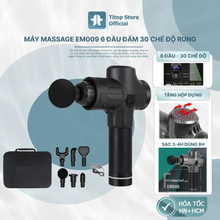Máy massage cổ vai gáy EM009 chính hãng điều trị cổ vai gá, có 6 đầu 30 chế độ - Tặng kèm túi + sạc