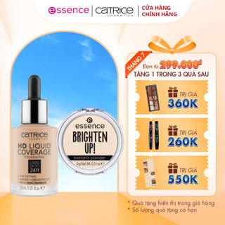 Bộ đôi kem nền Catrice HD phấn phủ kiềm dầu Essence mịn màng tự nhiên giữ lớp trang điểm