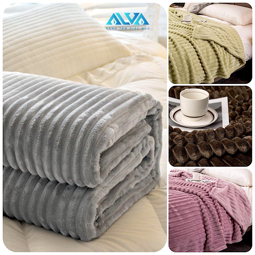 CHĂN TUYẾT NHUNG AMARI Chăn lông tuyết Alva Cao Cấp siêu mềm mịn, ấm áp, KÍCH THƯỚC LỚN 2x2,3m