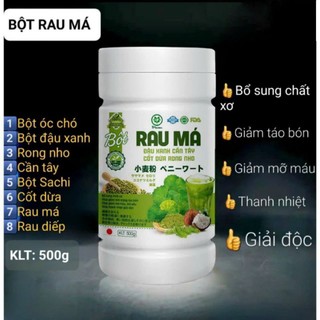 Bột Rau má Cốt Dừa Cần Tây Rong Nho hộp 500g mát gan, thanh nhiệt, hỗ trợ giảm cân Đẹp Dáng
