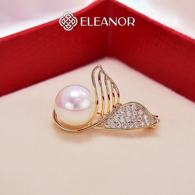 Ghim cài áo nữ Eleanor Accessories hình đuôi cá đính đá phụ kiện trang sức trâm cài áo 7875