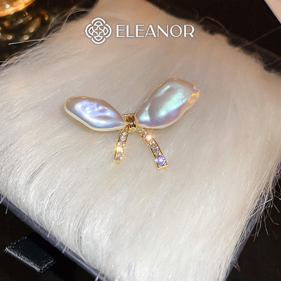 Ghim cài áo nam nữ Eleanor Accessories hình nơ đính đá phụ kiện thời trang trâm cài áo 7874