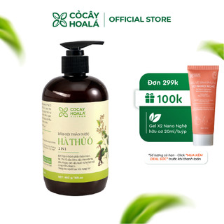 Dầu Gội Xả 2in1 Hà Thủ Ô Cỏ Cây Hoa Lá Việt Nam - giảm rụng tóc,hỗ trợ mọc tóc,dưỡng tóc đen mượt bóng khỏe, 450gr