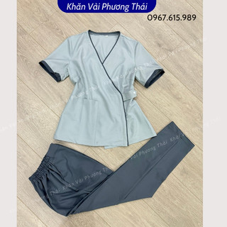 Đồng phục spa, đồng phục lễ tân spa chất cotton lạnh cao cấp, may theo mẫu
