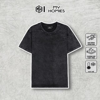 Áo thun Wash trơn bigsize 50-120kg chất cotton dày dặn và thoáng mát - My Homies