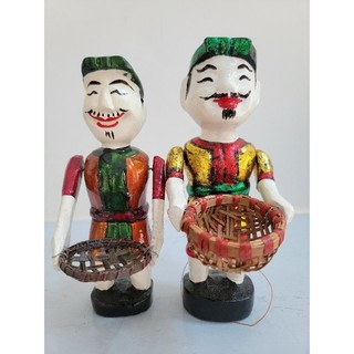 [Loại đẹp - cao 20cm] Rối nước dân gian - quà tặng độc đáo, giáo dục trẻ - bác nông dân đi câu cá / xúc cá / nơm cá