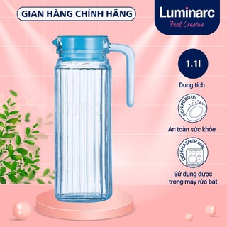 Bình đựng nước thủy tinh Luminarc Quadro xanh dương 1.1L - L0531 | Hàng chính hãng