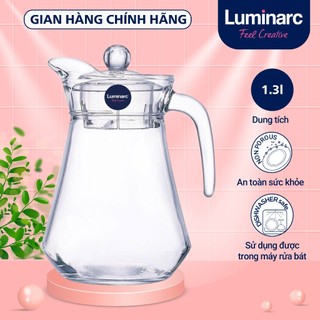 Bình đựng nước thủy tinh luminarc arc màu trắng 1,3l - g2662 | hàng chính hãng