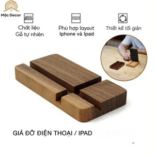 Giá đỡ điện thoại bằng gỗ Me tây, khay gỗ để điện thoại gỗ tự nhiên