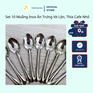 Set 10 Muỗng Inox Ăn Trứng Vịt Lộn, Thìa Cafe Nhỏ Mta-Mart Bền Đẹp, Nhỏ Gọn
