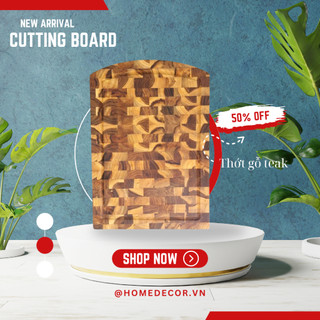 Thớt gỗ teak hình chữ nhật thái đồ ăn không dăm không mùn Wood Cutting Boards Hàng Xuất Khẩu Châu Âu