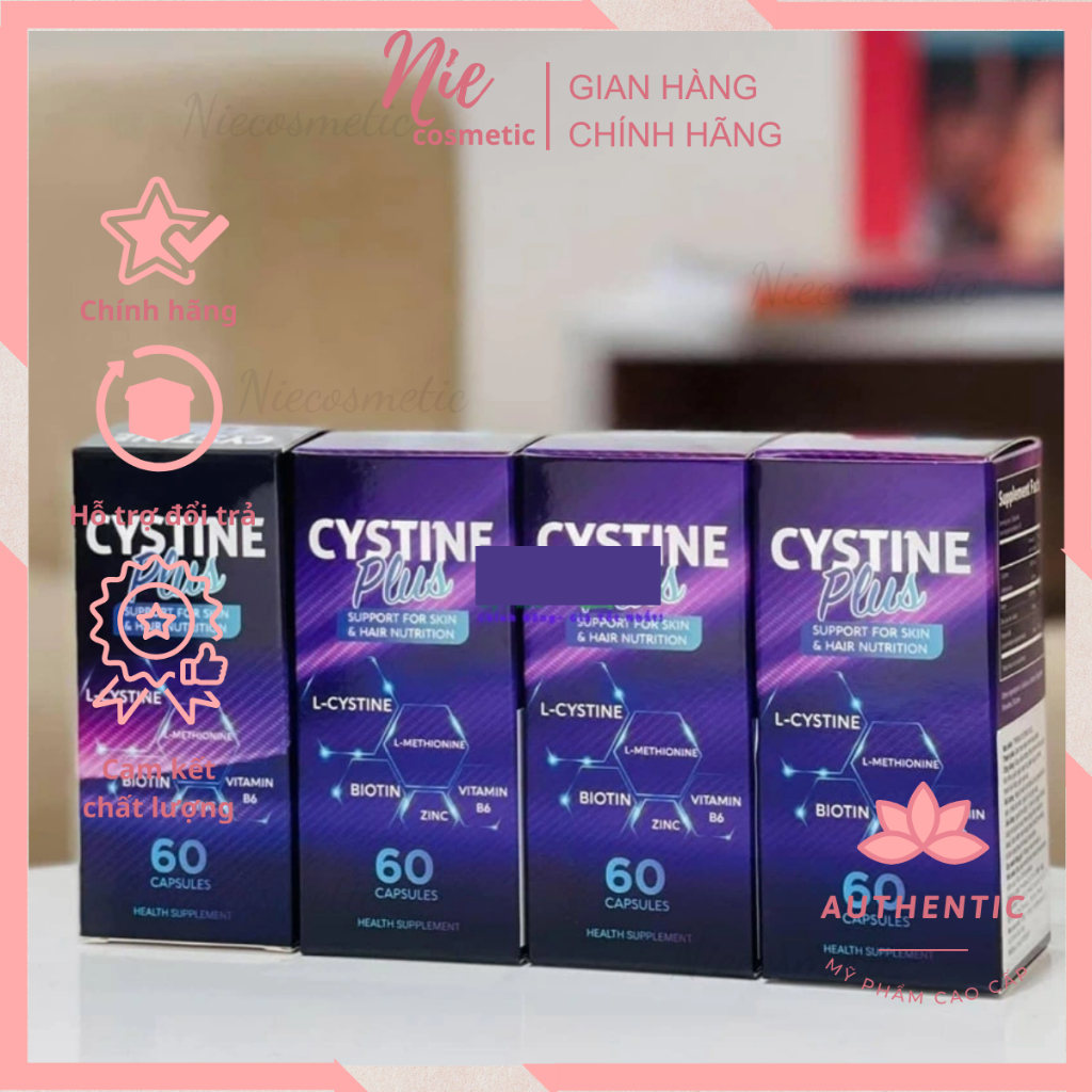 [CHÍNH HÃNG] VIÊN UỐNG CYSTINE PLUS GIẢM MỤN, NGĂN RỤNG TÓC, GIẢM SẮC TỐ DA HỘP 60 VIÊN