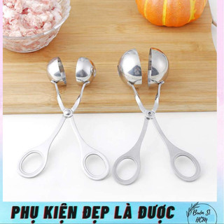 Dụng cụ làm thịt viên bằng thép không gỉ, muỗng kẹp làm thịt viên hình tròn, chống dính.tiện lợi