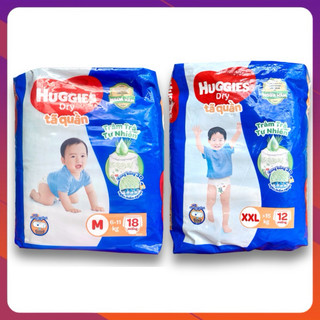 Tã quần huggies gói nhỏ - huggies dry tràm trà m 18 miếng - xxl 12 miếng