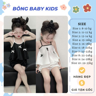 Set bộ 2 dây nơ xinh xắn, bộ cho bé 2 màu trắng đen, quần áo bé gái từ 8-30kg