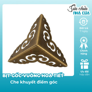 Bịt góc vuông họa tiết vàng đồng D003