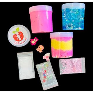 Combo 3 hũ slime đủ chất: mây, trong, basic