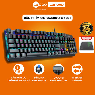 Bàn phím cơ gaming có dây Lecoo GK301 Full size Blue switch Chơi game Led RGB Giá rẻ Hàng chính hãng