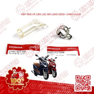 Kẹp ống xả cặn hộp lọc gió lead 2022 2023 2024 17261-k2t-v00, 95002-41200-08 chính hãng - zzm
