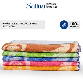 Khăn Măt Trẻ Em Salina 30 x32cm Cotton Bamboo Kháng Khuẩn, Bảo Vệ Làn Da Cho Bé SFT01GT