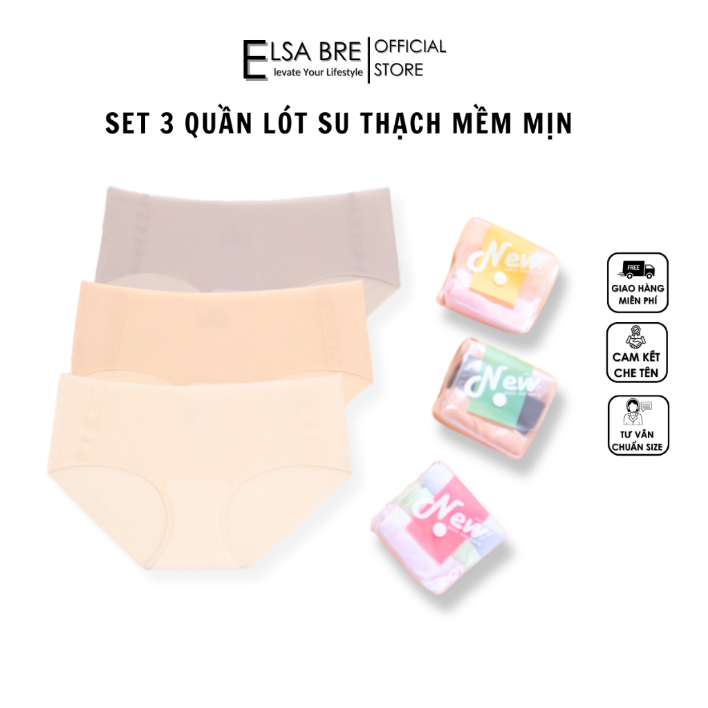 Quần Lót Nữ Su Thạch Cao Cấp Loại 1 Siêu Dai Mát Mịn Elsa Bre - Quần Chip Nữ Su Không Lộ Viền May