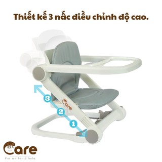 Ghế ăn gấp gọn siêu nhẹ LIL CARE ( Tặng đệm da màu ghi)