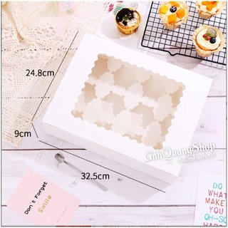 Hộp đựng cupcake 12  trơn