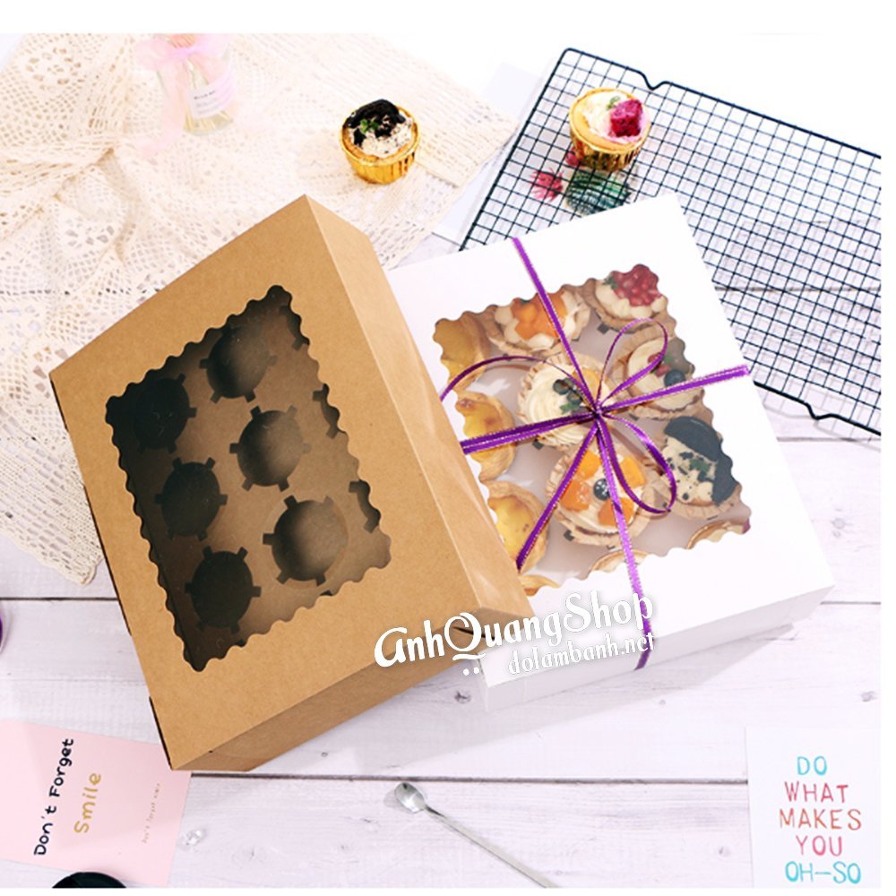 Hộp đựng cupcake 12  trơn