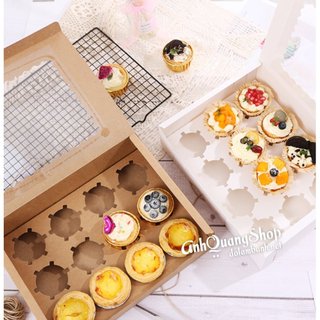 Hộp đựng cupcake 12  trơn