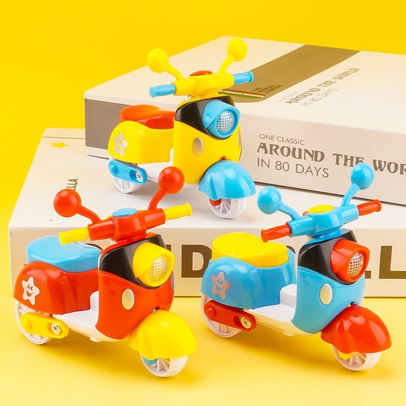 Xe mô tô đồ chơi cho bé thiết kế dễ thương, xe ô tô chạy bánh đà không cần pin 89025