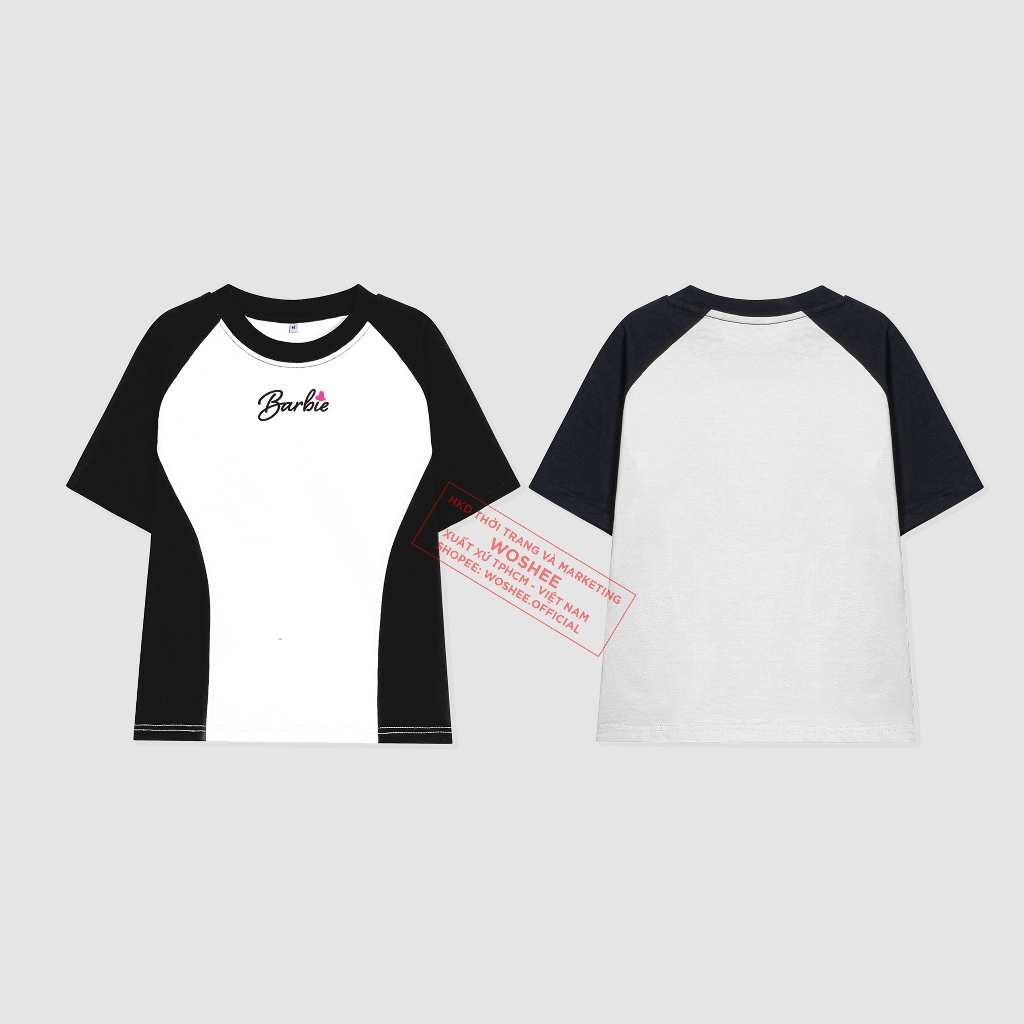 Áo thun babytee WOSHEE áo thun baby tee basic BARBIE đáng yêu đứng form áo thun chính hãng BTV002 | BigBuy360 - bigbuy360.vn