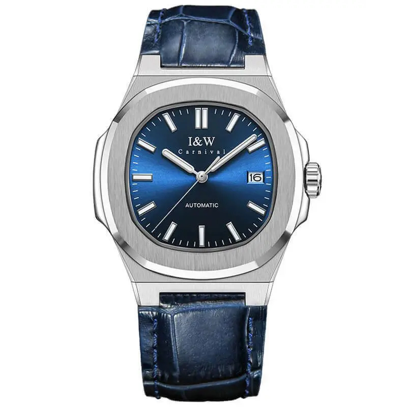 Cận cảnh đồng hồ I&W Carnival IW750 dây da