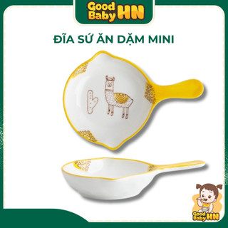 Đĩa sứ cho bé ăn dặm kiểu Nhật có tay cầm và họa tiết cực kì xinh yêu 𝐒𝟒𝟎