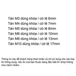 Ốc tán Đen M3 M4 M5 M6 M8 M10