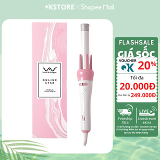 Máy uốn tóc xoăn xoay tự động 360, máy làm tóc uốn xoăn tự động tặng kèm lược ( Chính Hãng )