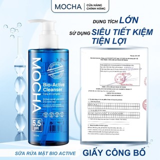 Sữa Rửa Mặt Mocha Bio Active Cleanser 300ml Dịu Nhẹ Lành Tính, Cho Cả Da Dầu Mụn Nhạy Cảm