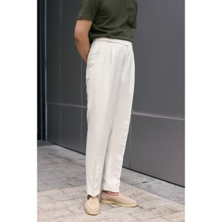 Quần linen trắng kem cạp d-ring premium kilee 2024
