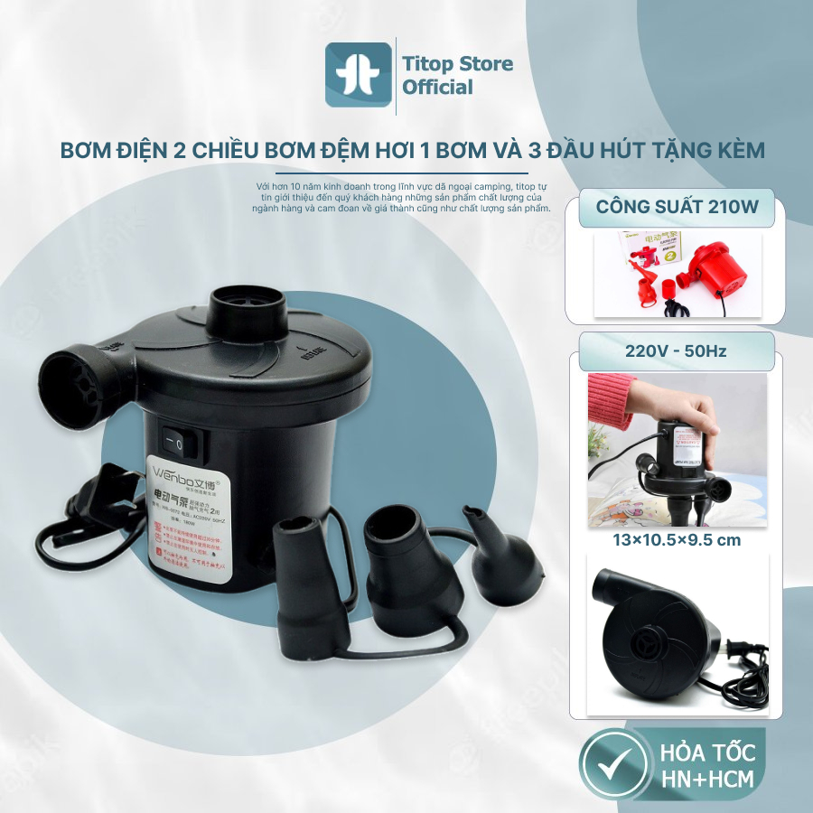 Bơm điện 2 chiều Bơm và Hút chân không