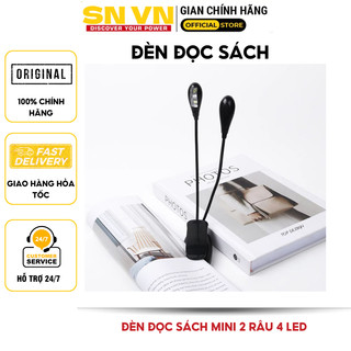 Đèn đọc sách mini hai râu 4 LED. Công suất 3w thiết kế công tắc bật tắt từng led riêng biệt