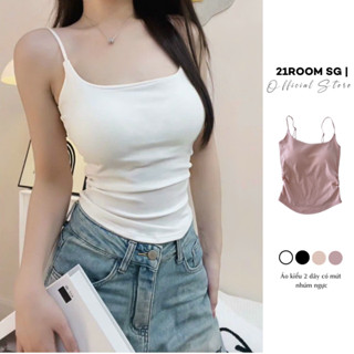 A170 [LOẠI 1] Áo Bra Nữ Hai Dây Có Mút Ngực Cổ Vuông, Áo Kiểu Nữ 21ROOM Basic Hàn Quốc Dễ Phối Đồ Cực Xinh