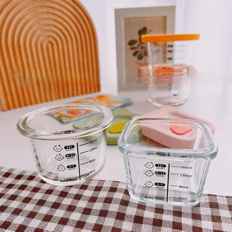 Hũ thuỷ tinh chia vạch Mum Bébé 160ml cho bé ăn dặm