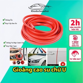 Gioăng Cao Su Chữ U Lõi Thép Chống Va Đập Cánh Cửa Ô Tô – Cuộn 5M
