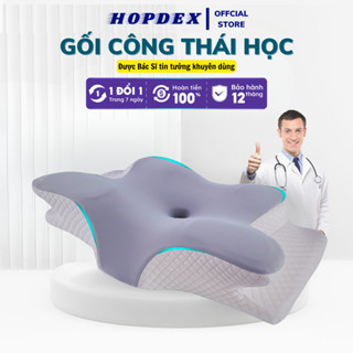 Gối Công Thái Học HOPDEX Hỗ Trợ Giảm Đau Cổ Vai Gáy Thiết Kế Thích Hợp Cho Người Ngủ Cao Và Thấp