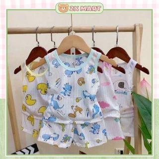 Bộ ba lỗ cho bé trai gái cotton giấy chất liệu thông hơi thoáng mát - 2X MART