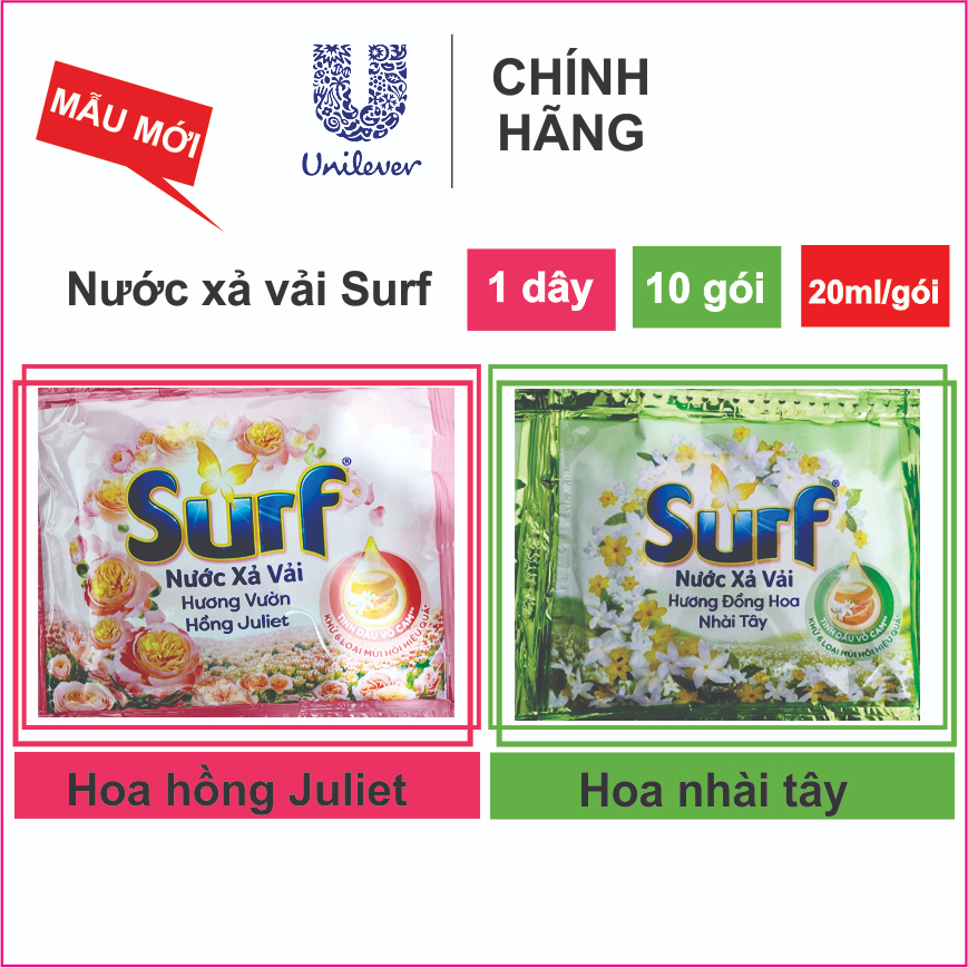 Dây nước xả vải SURF 10gói/dây (20ml/gói)