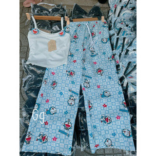 [KÈM HÌNH THẬT ] SET XUÔNG ĐOREAMON ÁO DÂY GÂN SIÊU HOT