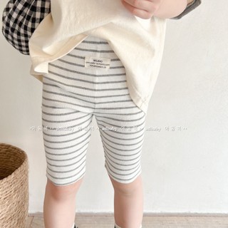 Legging lửng bé gái kẻ sọc thun tăm co giãn tốt