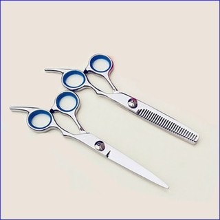 Bộ 2 kéo cắt tỉa tóc - tay cầm màu xanh